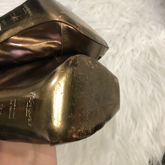 YSL YVE SAINT LAURENT 6 36.5 LEATHER HEELS SHOES - Picture 5 of 11